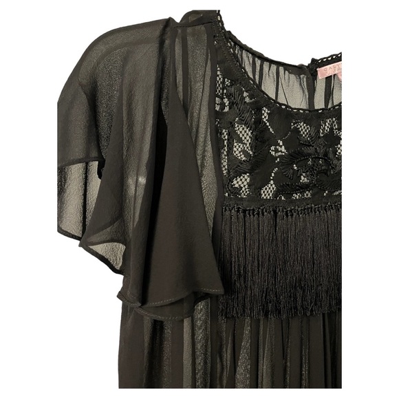 Calypso St Barth Cellini Silk Flutter Top With Fringe sz S - Picture 5 of 6